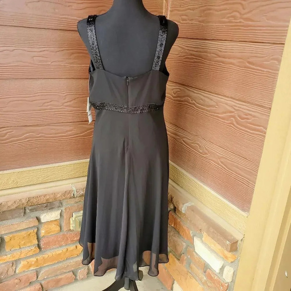 NWT JONES WEAR DRESS WOMEN'S SIZE 12 BLACK BEADED SWEETHEART NECKLINE - Picture 8 of 10